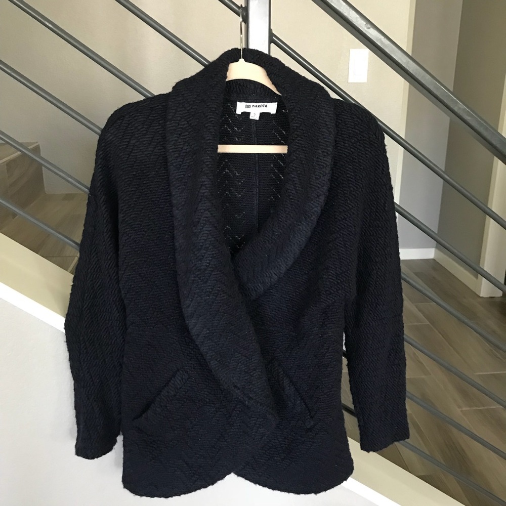 Navy Blue Woven Coat by BB Dakota